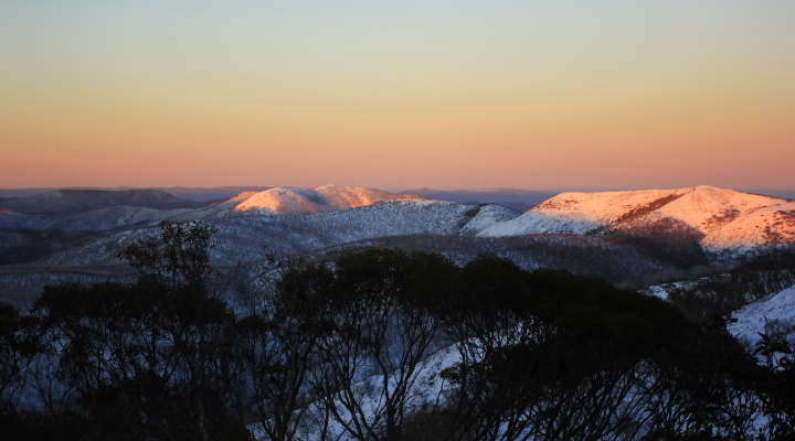 Wintery View from Asgaard Lodge in the Morning, AAWT Hotham, Asgaard Lodge