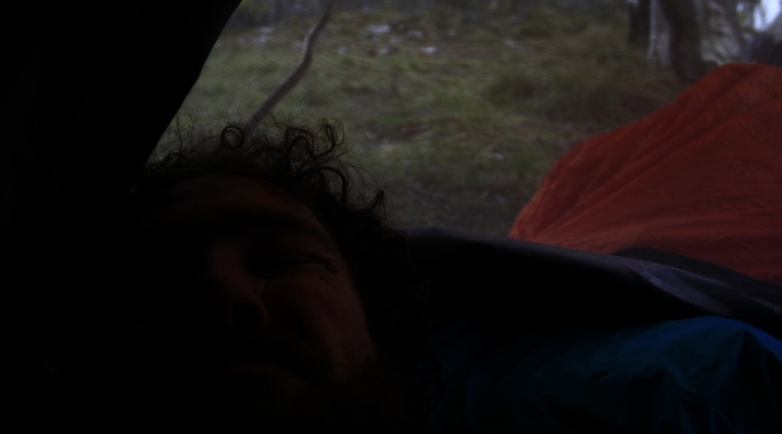 Inside the Bivy during rain, AAWT The Knobs Track Campsite